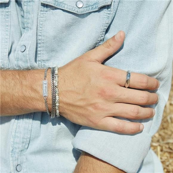 Cuff Chain Stainless Steel Silver Bracelet Men Non-Rust Men's Silver Bracelets - Picture 9 of 9